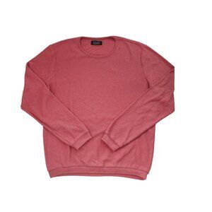 Men's Rustic Pink Lightweight Crewneck Textured Knit Sweater - Medium